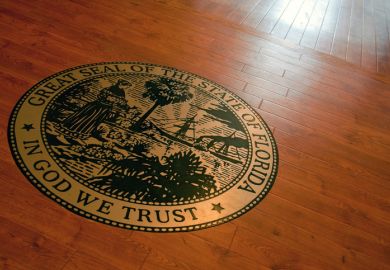 Courtroom seal of Florida Courtroom seal of Florida illustrating news article about voting rights