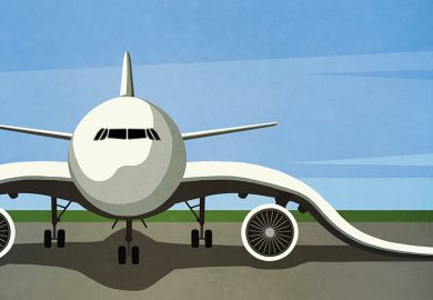 Illustration of an airplane with floppy wings Illustration of an airplane with floppy wings