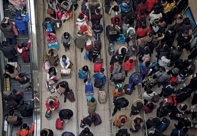 crowd at airport
