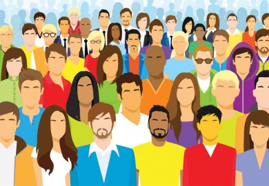 Crowd of students facing forwards (illustration)