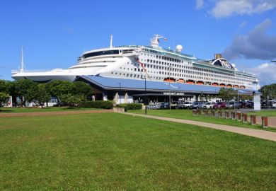 Cruise ship moored at the Cairns Cruise Liner Terminal Queensland Australia Cruise ship moored at the Cairns Cruise Liner Terminal Queensland Australia
