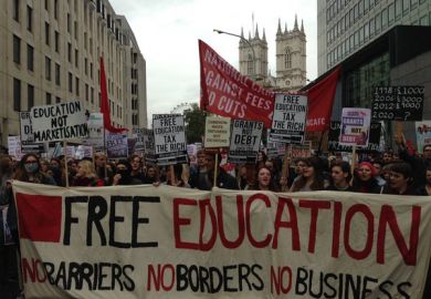 Student protesters at BIS, 2015