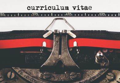 CV on old typewriter