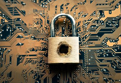 A padlock with a hole in it