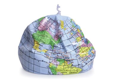 Deflated inflatable globe Deflated inflatable globe