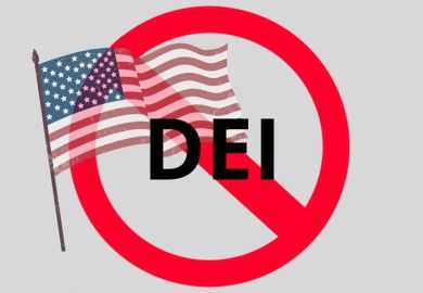 The letters DEI with a line through them, symbolising the editing of DEI language The letters DEI with a line through them, symbolising the editing of DEI language