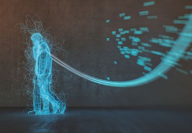 Digital people tethered by data strings