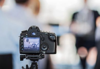 Digital video camera recording lecture