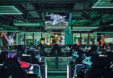 Computer screens in office