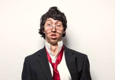 A dishevelled man in a suit