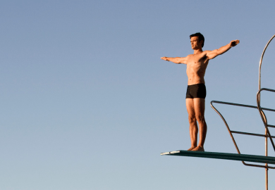 Diver about to launch Diver