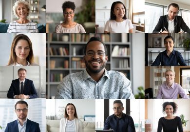 Diverse faces on a Zoom screen, Universities Alliance Driving Academic Diversity in our Media Voices compaign