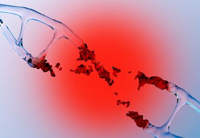 Human DNA structure with glass helix destroyed, to illustrate possible cuts to QR funding. Human DNA structure with glass helix destroyed, to illustrate possible cuts to QR funding.