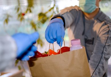 Donation charity food in bag for needy