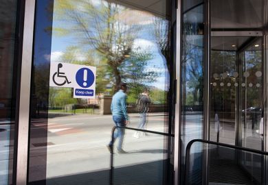 Disabled sign on door
