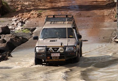 Driving through Australian outback