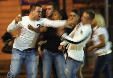 bar fight between two men