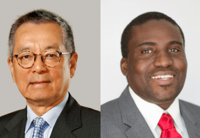 AIT president Eden Woon and University of Namibia vice-chancellor Kenneth Matengu