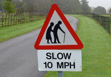 Elderly in the road sign Elderly in the road sign