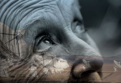 Elderly woman looking up at sky