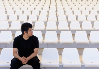 Man in empty stadium Man in empty stadium