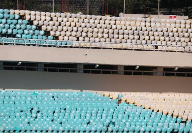 empty Cricket Stadium arena with a stadium in a row in Himachal Prdaesh