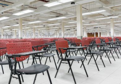 Empty exam room for adults exam at State Railway of Thailand Empty exam room for adults exam at State Railway of Thailand
