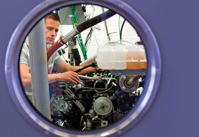 engine through window