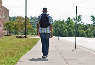 ethnic student leaving