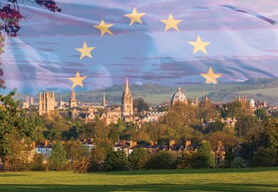 EU flag over Oxford