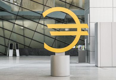 Euro sign at the entrance to the new european central Bank building in Frankfurt, Germany Euro sign at the entrance to the new european central Bank building in Frankfurt, Germany