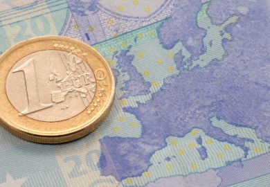 Map of europe on a Euro note