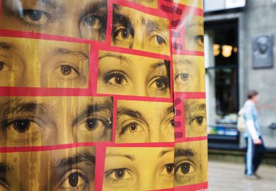 eyes on poster