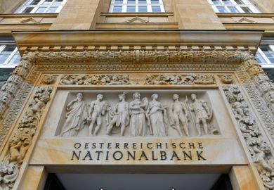 Facade of the Austrian National Bank in Vienna, Austria, Europe