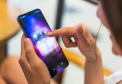 Facebook app on mobile phone Facebook app on mobile phone