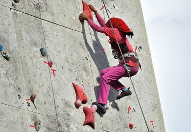 Female climber in Indonesia 