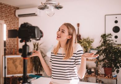 A female vlogger A female vlogger