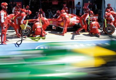 Fernando Alonso makes pit stop, Formula One Grand Prix, Silverstone, 2013