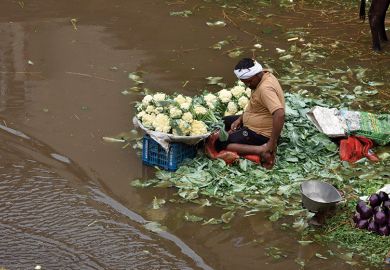 Flood in market in New Delhi