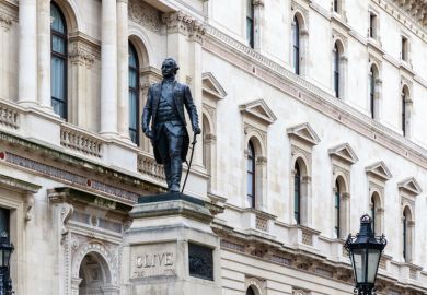 Foreign Office and Robert Clive Memorial seen from King Charles street in London
