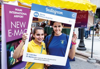 Young women inside Instagram frame