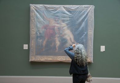 Rubens painting covered in plastic