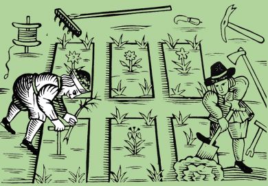 A historic picture of two gardeners A historic picture of two gardeners