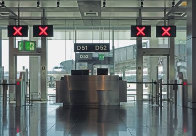 Closed airport gates