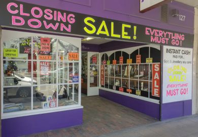 Geelong, Victoria - December 11 2018 The ‘As Good As New’ secondhand dealer on Ryrie Street. The store has a ‘closing down’ sign on the front.