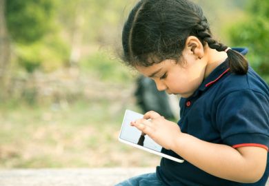 Girl with tablet computer