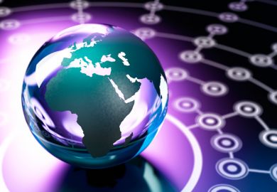 Globe connected to network (concept)