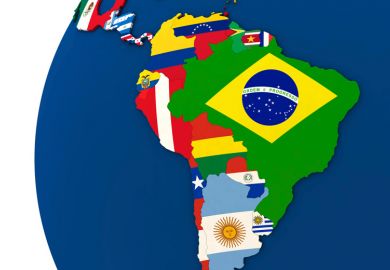 Globe/map of South American countries