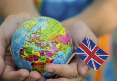 Globe and UK flag Globe and UK flag