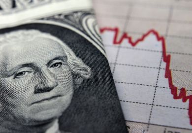 Graph next to a 1 dollar bill